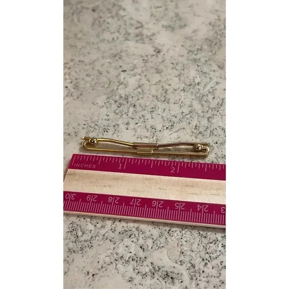 Vintage Gold Scarf Holder Collar Bar‎ Tie Clip - Picture 6 of 8